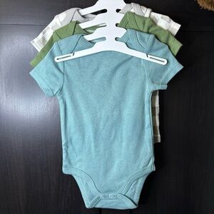 Baby Short-Sleeve One-Piece Bodysuit - Light Teal